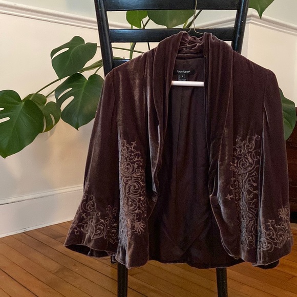 Karen Kane velvet embossed blazer - Picture 1 of 6
